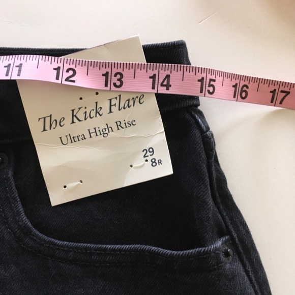 Abercrombie & Fitch Curve Love The Kick Flare Ultra High Rise Jeans 29 8R Black - Picture 12 of 14